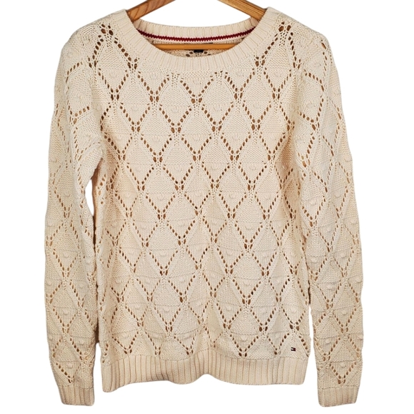 Tommy Hilfiger Cream Sweater for Women. MED - Picture 1 of 11